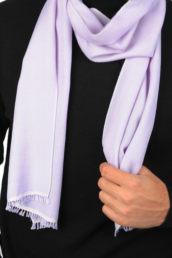 Cachemire et Soie pashmina scarva mauve lumineux 170x25cm